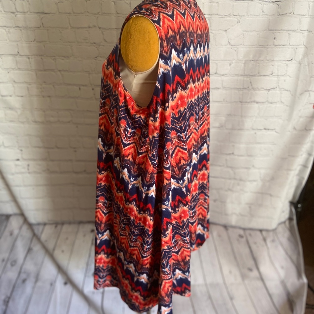 Ladies Womens Plus size 3X red blue dress - Picture 4 of 8